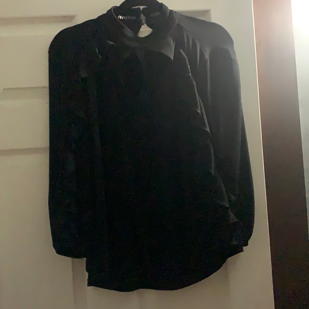 New York and company long sleeve ruffle shirt.